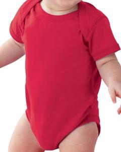 Rabbit Skins 4424 - Fine Jersey Infant Lap Shoulder Creeper Red
