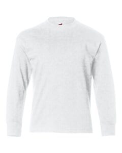 Hanes 5546 - Youth Tagless® Long Sleeve T-Shirt Blanco
