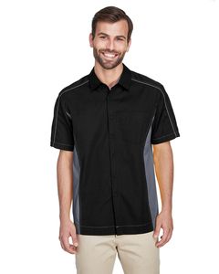 Ash City North End 87042 - Fuse Men's Color-Block Twill Shirts Black