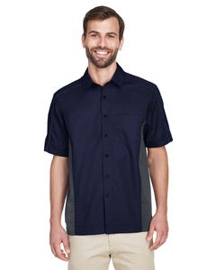 Ash City North End 87042 - Fuse Men's Color-Block Twill Shirts Classic Navy