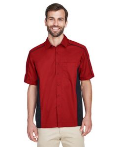 Ash City North End 87042 - Fuse Men's Color-Block Twill Shirts Classic Red