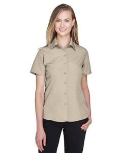 Harriton M560W - Ladies Barbados Textured Camp Shirt Khaki