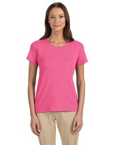 Devon & Jones DP182W - Perfect Fit Ladies Shell T-Shirt Charity Pink