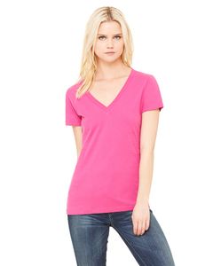 Bella+Canvas B6035 - Ladies Jersey Short-Sleeve Deep V-Neck T-Shirt Berry