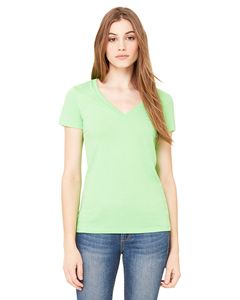 Bella+Canvas B6035 - Ladies Jersey Short-Sleeve Deep V-Neck T-Shirt Verde Neón