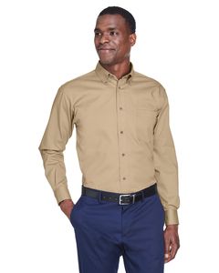 Harriton M500 - Mens Easy Blend Long-Sleeve Twill Shirt with Stain-Release