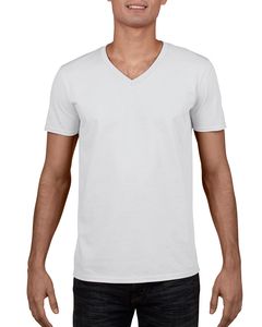 Gildan GI64V00 - T-shirt Homem Gola V 64V00 Soft Style Branco
