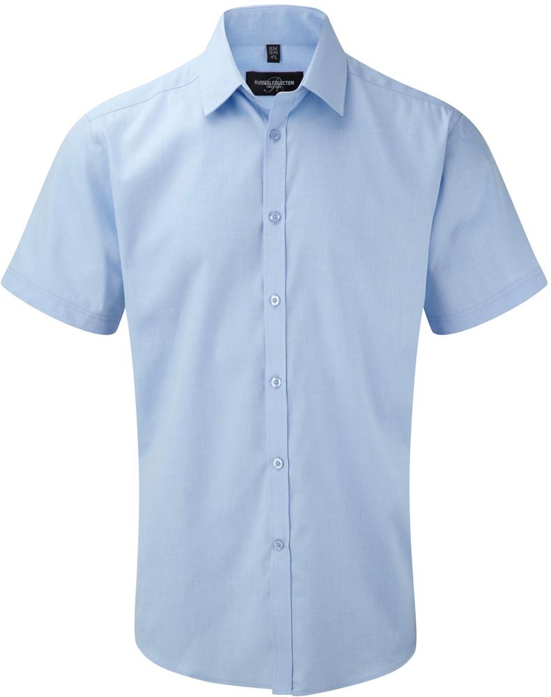 Russell Collection RU963M - Mens' Short Sleeve Herringbone Shirt