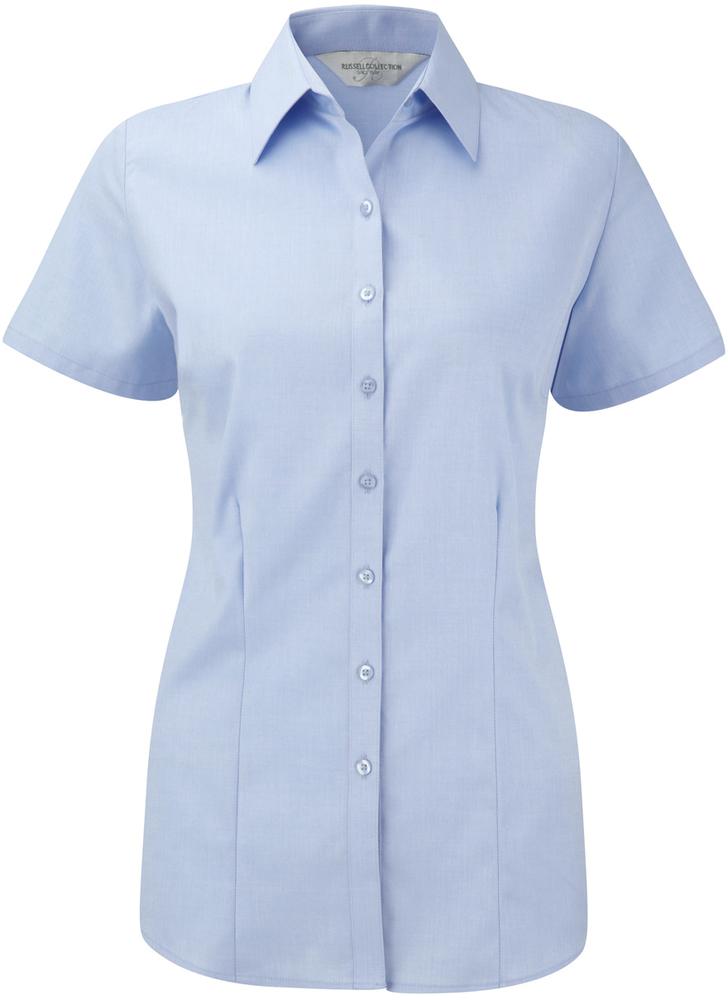 Russell Collection RU963F - Ladies' Short Sleeve Herringbone Shirt