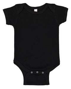 Rabbit Skins 4400 - Infant 5 oz. Baby Rib Lap Shoulder Bodysuit Noir