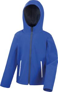 Result R224J - JUNIOR/YOUTH TX PERFORMANCE HOODED SOFT SHELL JACKET Royal Blue/ Navy