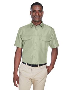 Harriton M580 - Men's Key West Short-Sleeve Performance Staff Shirt Green Mist