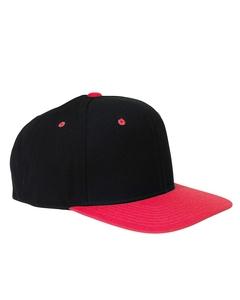 Yupoong 6089 - 6-Panel Structured Flat Visor Classic Snapback Black/Red