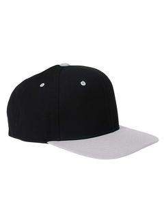 Yupoong 6089 - 6-Panel Structured Flat Visor Classic Snapback Black/Silver