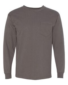 Bayside 8100 - USA-Made Long Sleeve T-Shirt with a Pocket Charcoal