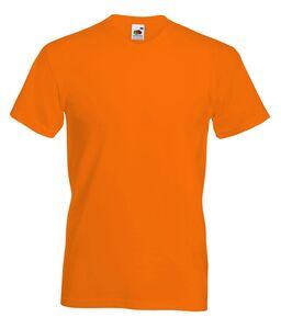 Fruit of the Loom SC22V - T-Shirt Homme Col V Coton Orange