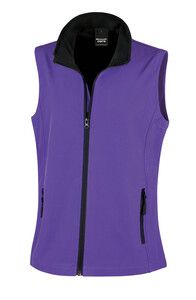 Result R232F - Core Ladies Printable Softshell Bodywarmer Purple/ Black