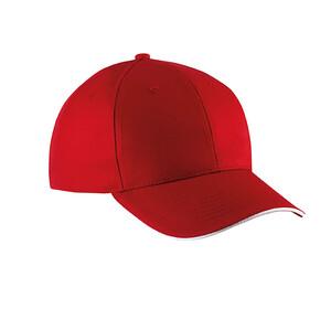 K-up KP153 - SANDWICH PEAK CAP - 6 PANELS Red / White