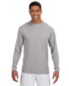 A4 N3165 - Long Sleeve Cooling Performance Crew Shirt Silver