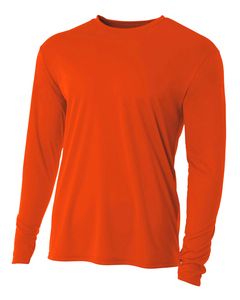A4 N3165 - Long Sleeve Cooling Performance Crew Shirt Athletic Orange