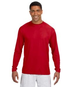 A4 N3165 - Long Sleeve Cooling Performance Crew Shirt Scarlet