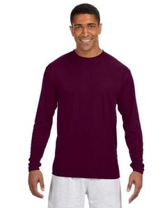 A4 N3165 - Long Sleeve Cooling Performance Crew Shirt Maroon