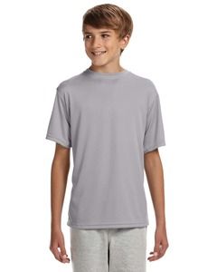 A4 NB3142 - Youth Shorts Sleeve Cooling Performance Crew Shirt Silver