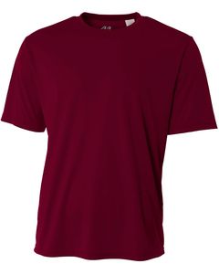A4 NB3142 - Youth Shorts Sleeve Cooling Performance Crew Shirt Maroon