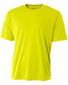 A4 NB3142 - Youth Shorts Sleeve Cooling Performance Crew Shirt Safety Yellow