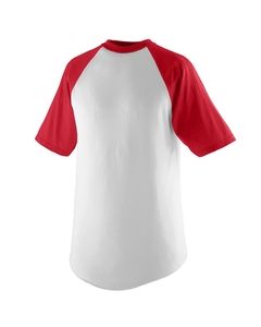 Augusta 424 - Youth Short-Sleeve Baseball Jersey White/Red