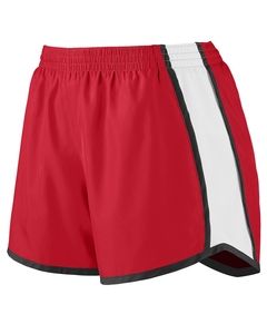 Augusta 1266 - Girl's Jr. Fit Pulse Team Short Red/White/Black
