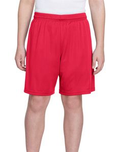 A4 NB5244 - Youth 6" Inseam Cooling Performance Shorts Scarlet