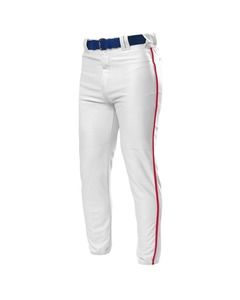 A4 NB6178 - Youth Pro Style Elastic Bottom Baseball Pants White/Scarlet