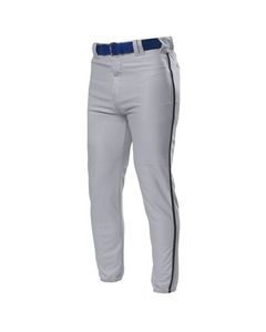 A4 NB6178 - Youth Pro Style Elastic Bottom Baseball Pants Grey/Black