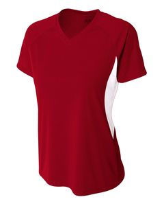 A4 NW3223 - Ladies Color Block Performance V-Neck Shirt