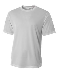 A4 N3252 - Men's Shorts Sleeve Crew Birds Eye Mesh T-Shirt Silver