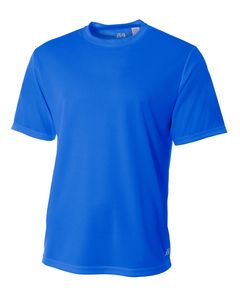 A4 N3252 - Men's Shorts Sleeve Crew Birds Eye Mesh T-Shirt Royal blue