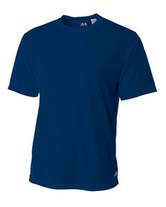 A4 N3252 - Men's Shorts Sleeve Crew Birds Eye Mesh T-Shirt Navy