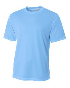 A4 N3252 - Men's Shorts Sleeve Crew Birds Eye Mesh T-Shirt Light Blue