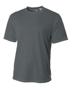 A4 N3252 - Men's Shorts Sleeve Crew Birds Eye Mesh T-Shirt Graphite