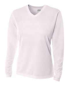 A4 NW3255 - Ladies Long Sleeve V-Neck Birds Eye Mesh T-Shirt