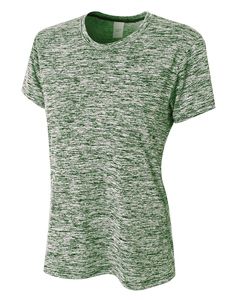 A4 NW3296 - Ladies Space Dye Tech T-Shirt Verde bosque