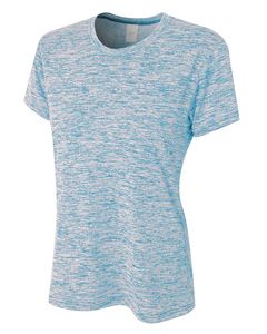 A4 NW3296 - Ladies Space Dye Tech T-Shirt Azul Cielo