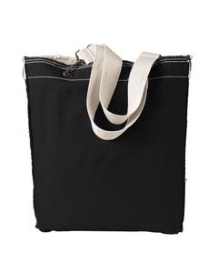 Authentic Pigment 1906 - 14 oz. Direct-Dyed Raw-Edge Tote Black