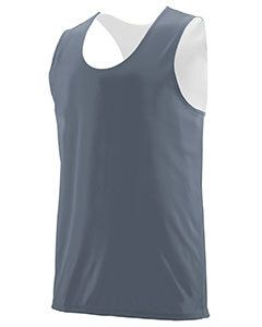Augusta 148 - Adult Wicking Polyester Reversible Sleeveless Jersey Graphite/White
