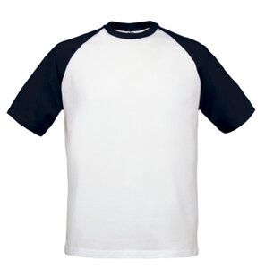 B&C BC231 - Children's Raglan Sleeve T-Shirt White/Navy