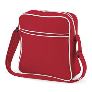 Bagbase BG160 - Retro Shoulder Bag Zipped Pockets Red/White