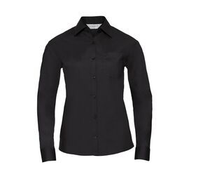Russell Collection JZ34F - Women's Poplin Shirt Black