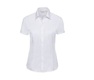Russell Collection JZ63F - Koszula w jodełkę Biały