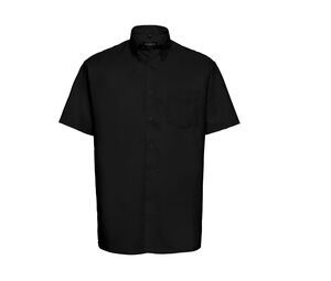 Russell Collection JZ933 - Men's Short Sleeve Easy Care Oxford Shirt Black
